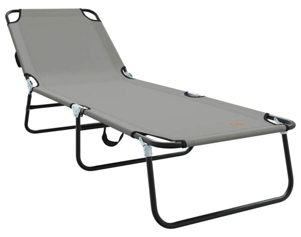 Składany leżak szary 188 x 57 x 86,5 cm poliester