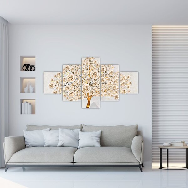 Obraz drzewa kwiatowego (125x70 cm)