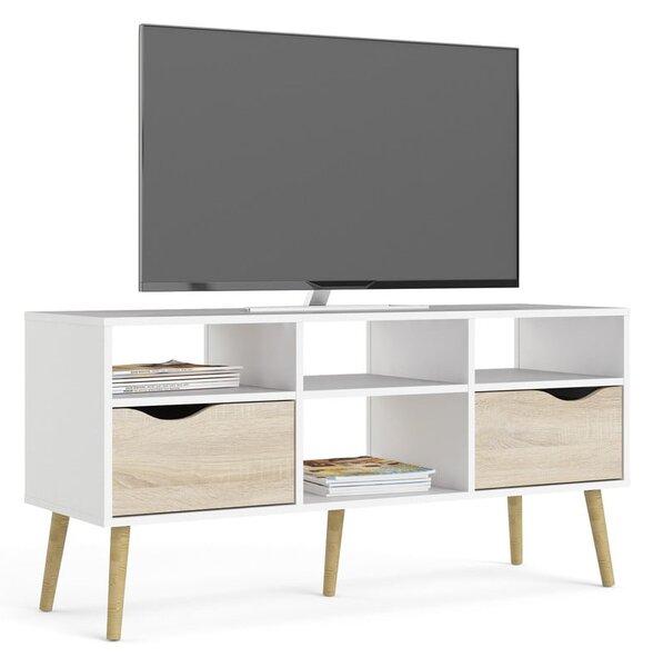 Biała szafka pod TV Tvilum Oslo, 117 x 57 cm