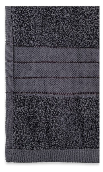 Antracytowe bawełniane ręczniki frotte zestaw 4 szt. 50x100 cm – Good Morning