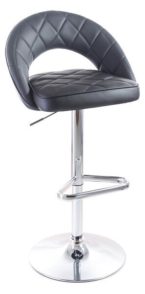 Krzesło barowe G21 Victea, skóra ekologiczna, pikowane, czarne