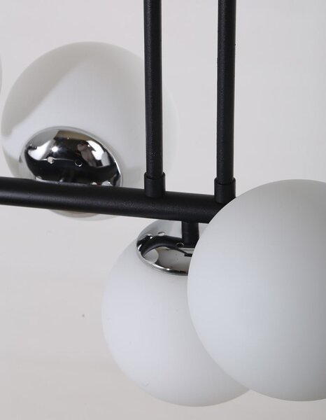Biało-czarna lampa sufitowa ze szklanym kloszem ø 15 cm Sail – Squid Lighting