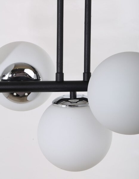 Biało-czarna lampa sufitowa ze szklanym kloszem ø 15 cm Sail – Squid Lighting