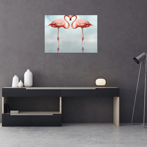 Obraz dwóch flamingów (70x50 cm)