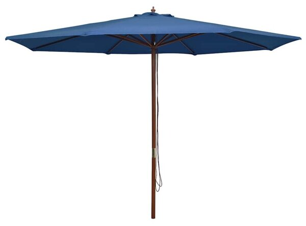 Parasol ogrodowy na drewnianym słupku, 350 cm, niebieski