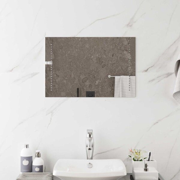 Lustro łazienkowe LED przezroczysty 60 x 40 cm szkło hartowane