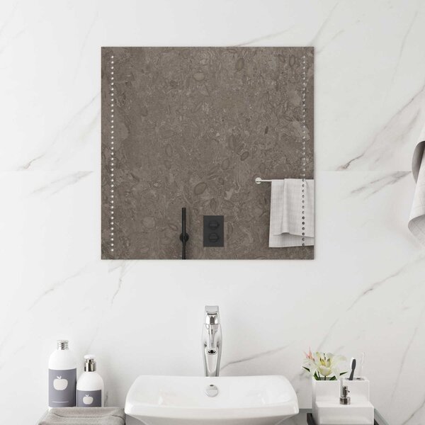 Lustro łazienkowe LED przezroczysty 60 x 60 cm szkło hartowane