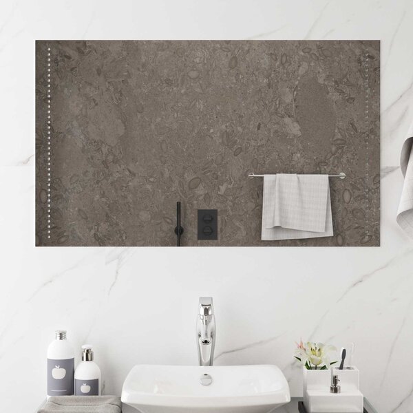 Lustro łazienkowe LED przezroczysty 100 x 60 cm szkło hartowane