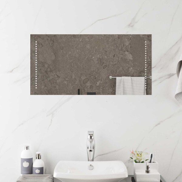 Lustro łazienkowe LED przezroczysty 80 x 40 cm szkło hartowane