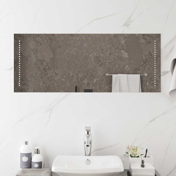 Lustro łazienkowe LED przezroczysty 100 x 40 cm szkło hartowane
