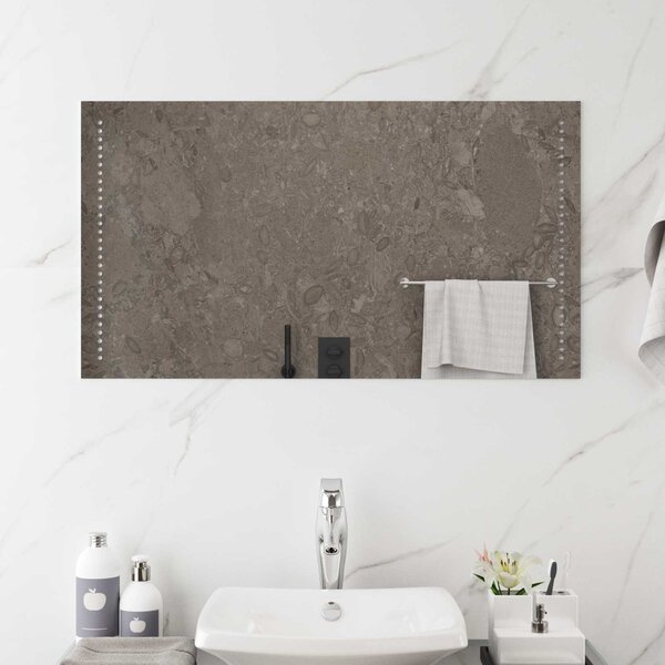 Lustro łazienkowe LED przezroczysty 90 x 50 cm szkło hartowane