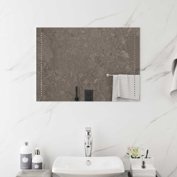 Lustro łazienkowe LED przezroczysty 70 x 50 cm szkło hartowane