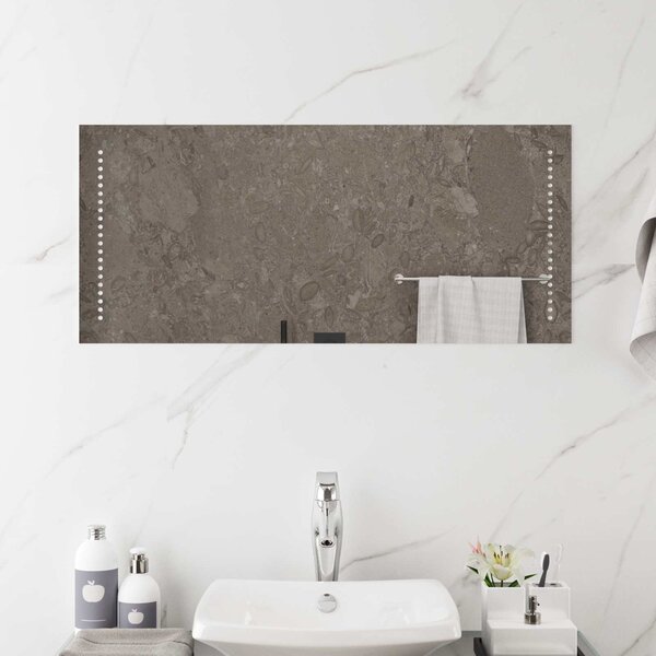 Lustro łazienkowe LED przezroczysty 90 x 40 cm szkło hartowane