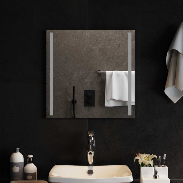 Lustro łazienkowe LED przezroczysty 50 x 50 cm szkło hartowane