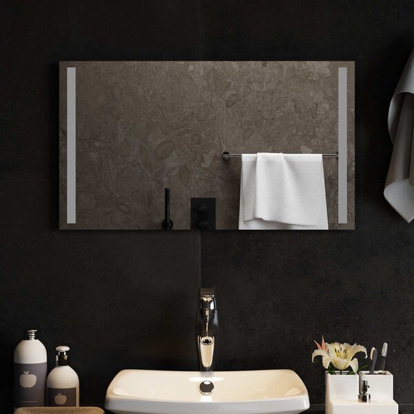 Lustro łazienkowe LED przezroczysty 70 x 40 cm szkło hartowane