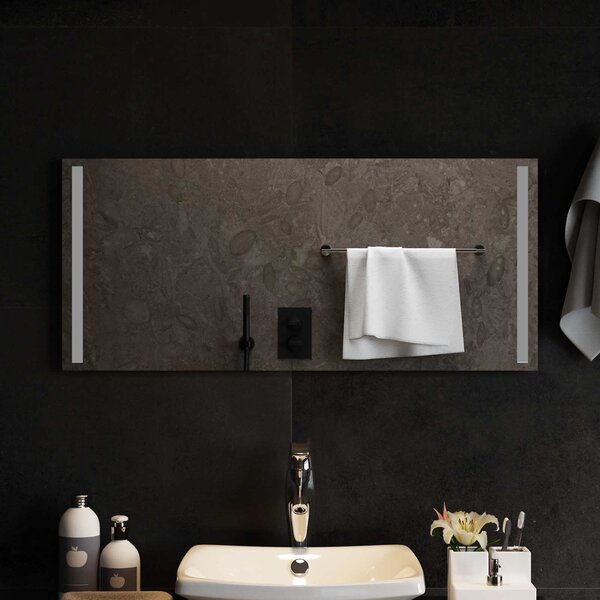 Lustro łazienkowe LED przezroczysty 90 x 40 cm szkło hartowane