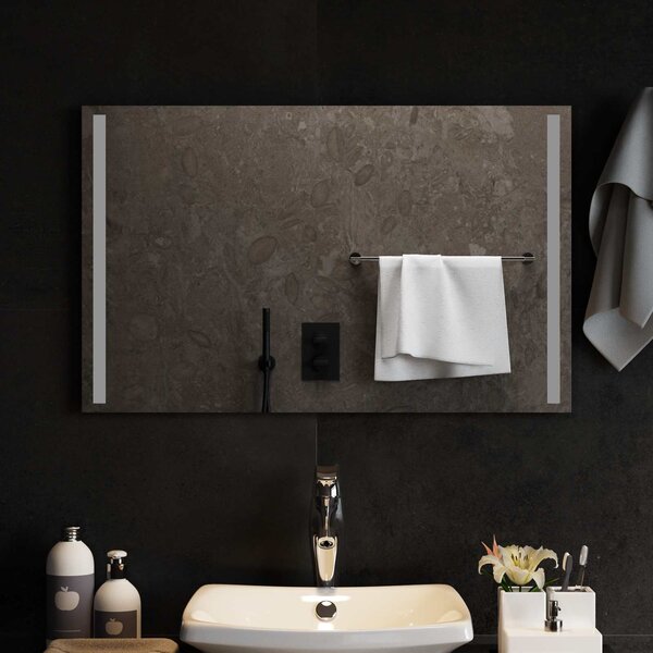 Lustro łazienkowe LED przezroczysty 80 x 50 cm szkło hartowane