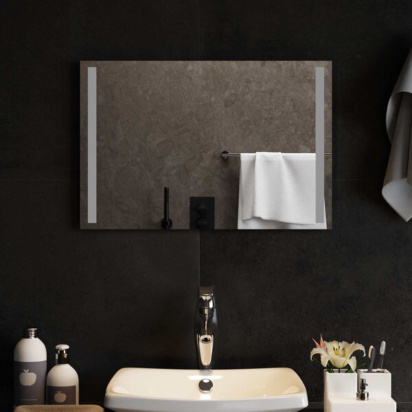 Lustro łazienkowe LED przezroczysty 60 x 40 cm szkło hartowane