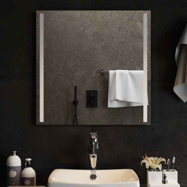 Lustro łazienkowe LED przezroczysty 60 x 60 cm szkło hartowane