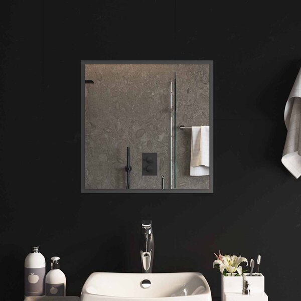 Lustro łazienkowe LED przezroczysty 50 x 50 cm szkło hartowane