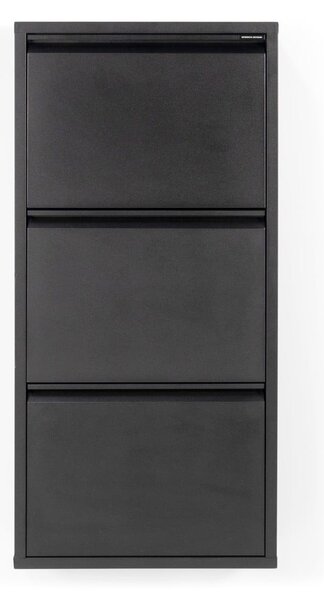Czarna metalowa uchylna szafka na buty 50x103x15 cm Billy – Spinder Design