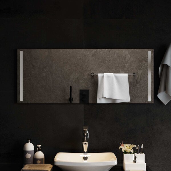 Lustro łazienkowe LED przezroczysty 100 x 40 cm szkło hartowane