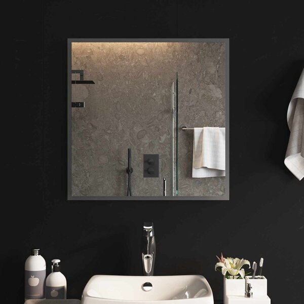 Lustro łazienkowe LED przezroczysty 60 x 60 cm szkło hartowane