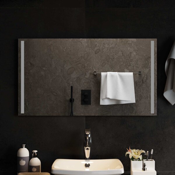 Lustro łazienkowe LED przezroczysty 90 x 50 cm szkło hartowane