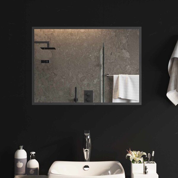 Lustro łazienkowe LED przezroczysty 70 x 50 cm szkło hartowane