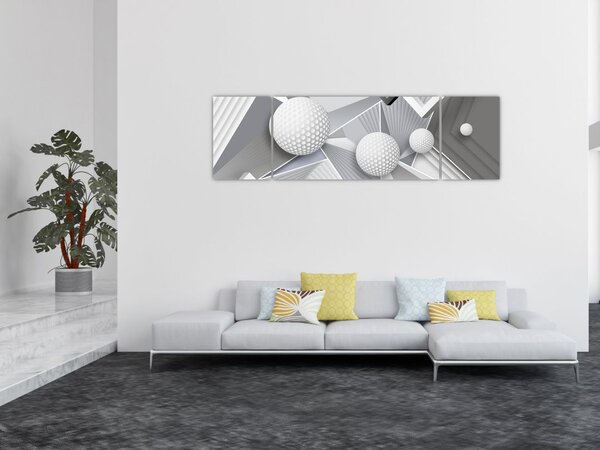 Geometryczny abstrakcyjny obraz (170x50 cm)