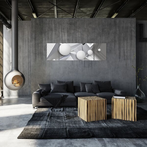 Geometryczny abstrakcyjny obraz (170x50 cm)