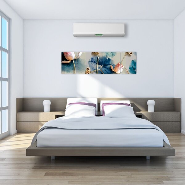 Obraz z kwiatami (170x50 cm)