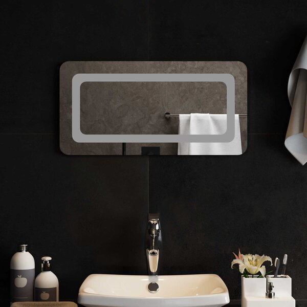 Lustro łazienkowe LED przezroczysty 60 x 30 cm szkło hartowane