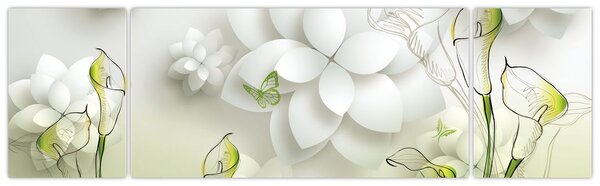 Obraz z kwiatami (170x50 cm)