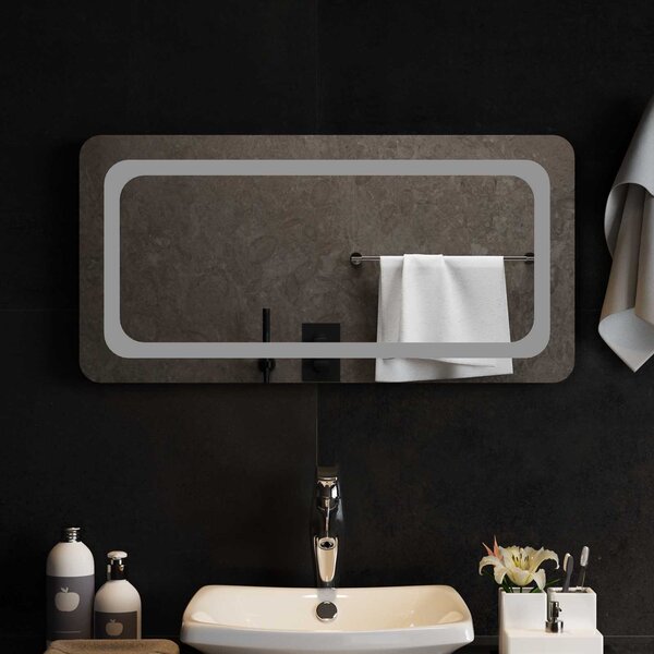 Lustro łazienkowe LED przezroczysty 80 x 40 cm szkło hartowane