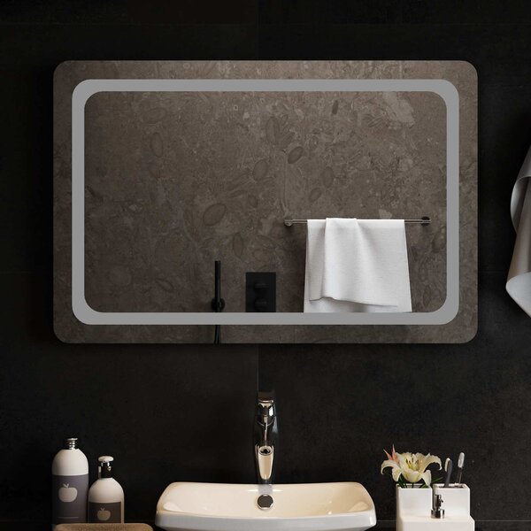Lustro łazienkowe LED przezroczysty 90 x 60 cm szkło hartowane