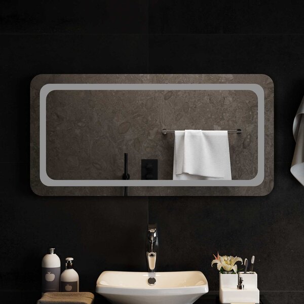 Lustro łazienkowe LED przezroczysty 100 x 50 cm szkło hartowane