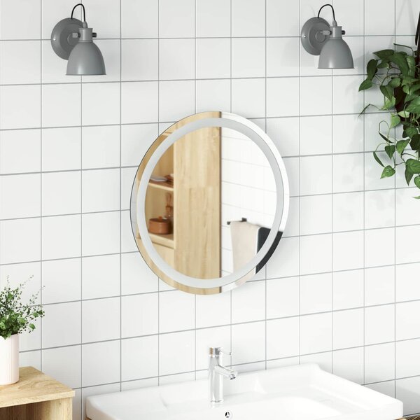 Lustro łazienkowe LED przezroczysty Ø 50 cm szkło hartowane