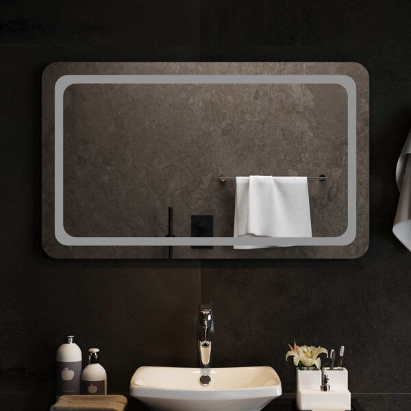 Lustro łazienkowe LED przezroczysty 100 x 60 cm szkło hartowane