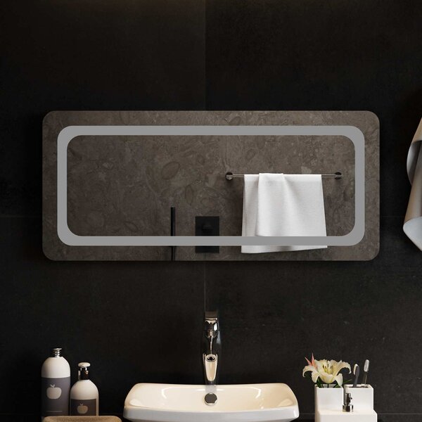 Lustro łazienkowe LED przezroczysty 90 x 40 cm szkło hartowane