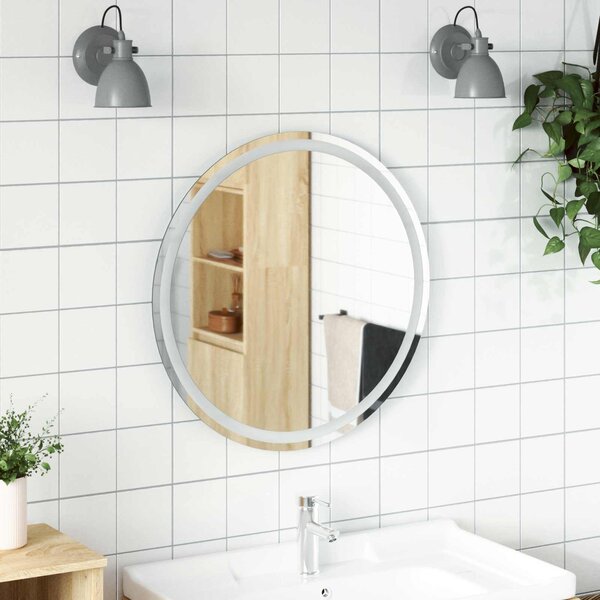 Lustro łazienkowe LED przezroczysty Ø 70 cm szkło hartowane