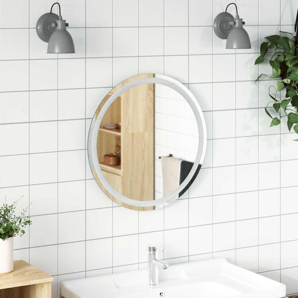 Lustro łazienkowe LED przezroczysty Ø 60 cm szkło hartowane