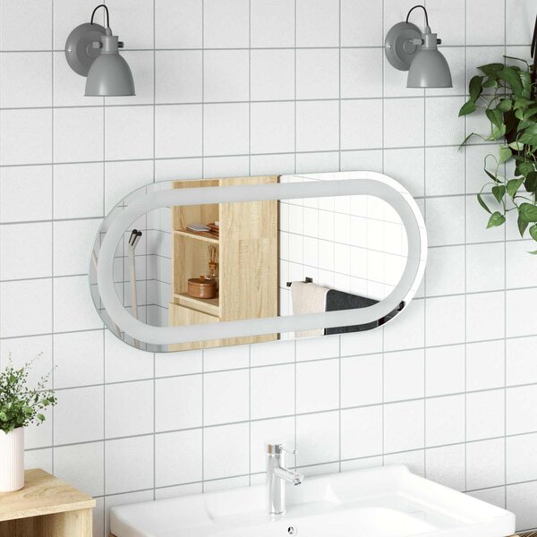 Lustro łazienkowe LED przezroczysty 70 x 30 cm szkło hartowane