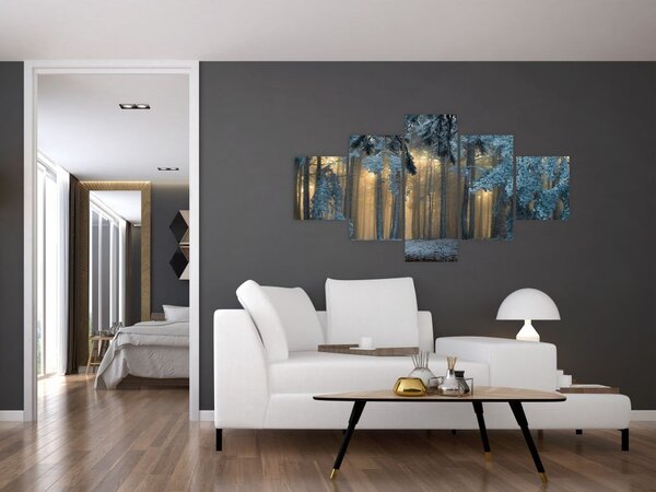 Obraz zaśnieżonego lasu (125x70 cm)