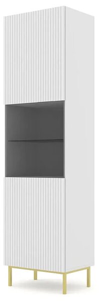 Biała witryna z lamelami glamour T7-S99