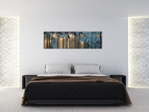 Obraz zaśnieżonego lasu (170x50 cm)