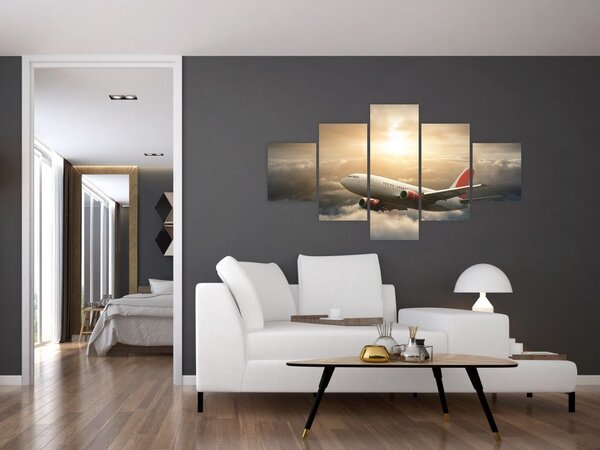 Obraz - Samolot w chmurach (125x70 cm)
