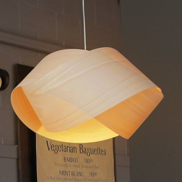 LZF LAMPS Lampa wisząca Nut, możliwość ściemniania, jasne drewno, salon / jadalnia, drewno, design