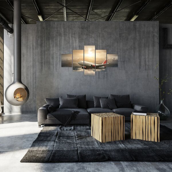 Obraz - Samolot w chmurach (125x70 cm)