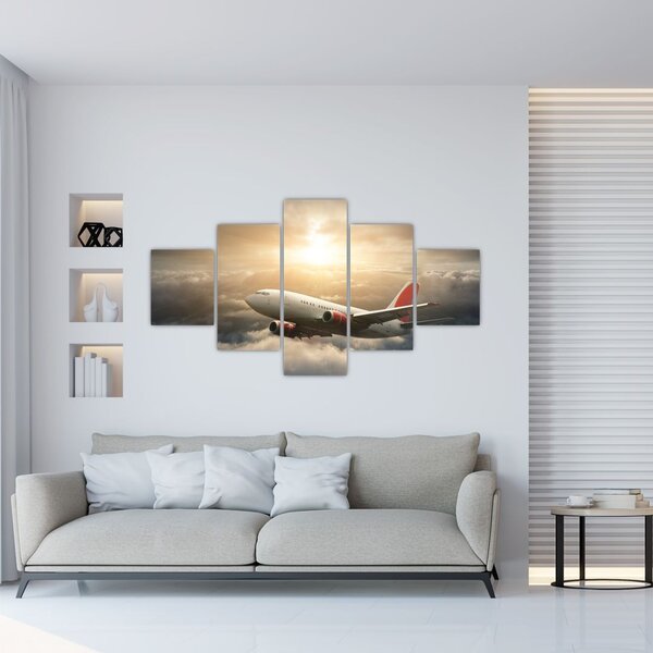 Obraz - Samolot w chmurach (125x70 cm)